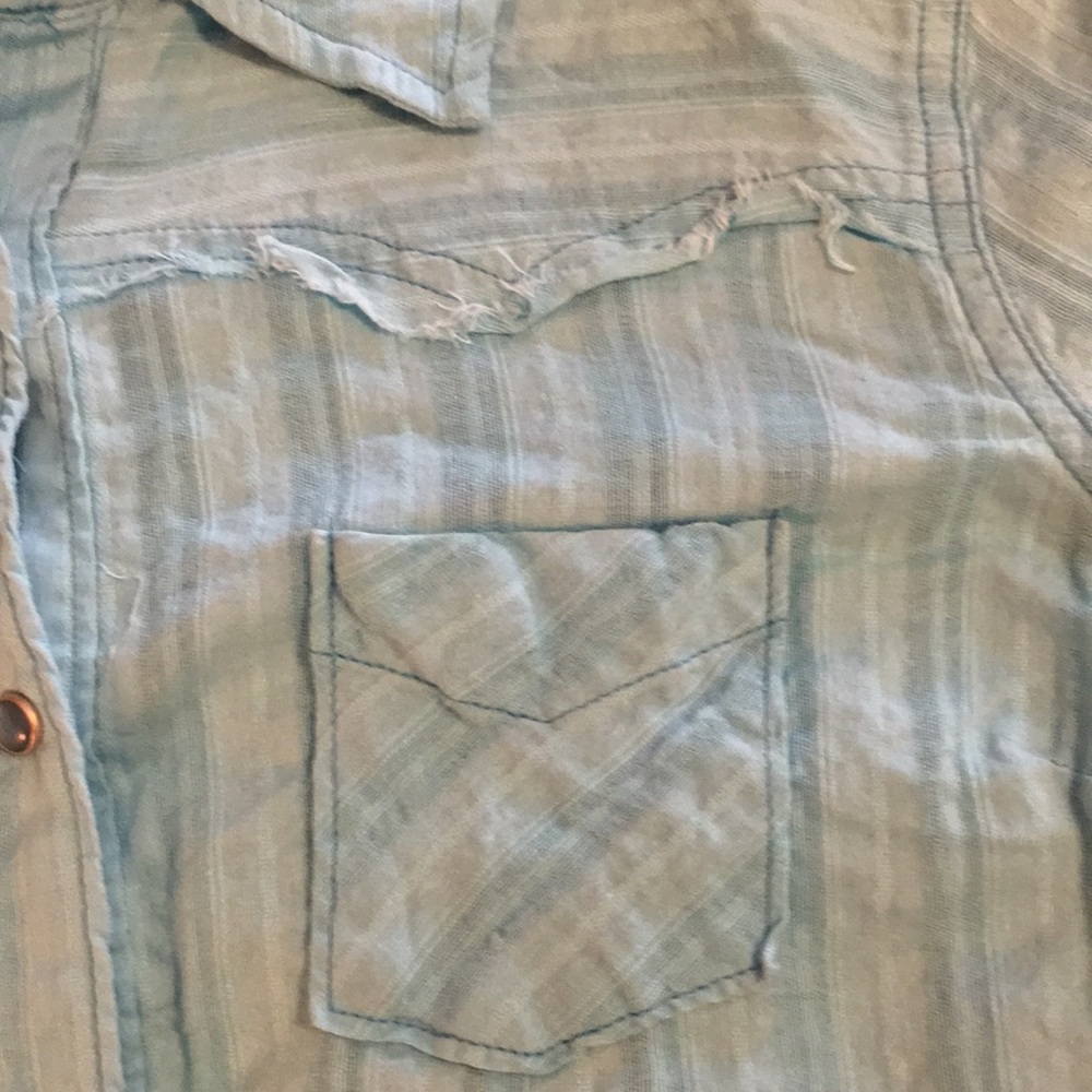 Blue button down western style - Picture 4 of 4